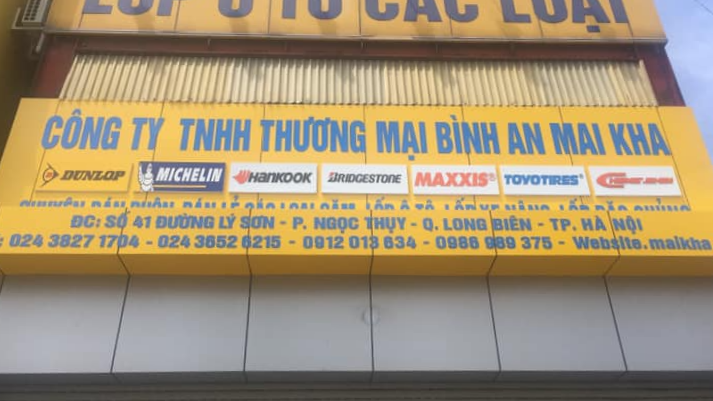 Hà Nội: Đại lí lốp - CÔNG TY TNHH TM BÌNH AN MAI KHA